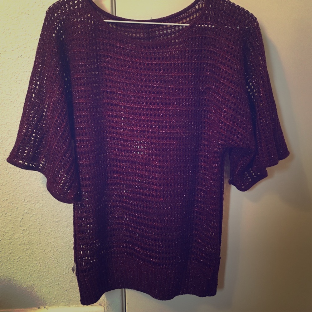 Mesh knit maroon sweater by Massini S